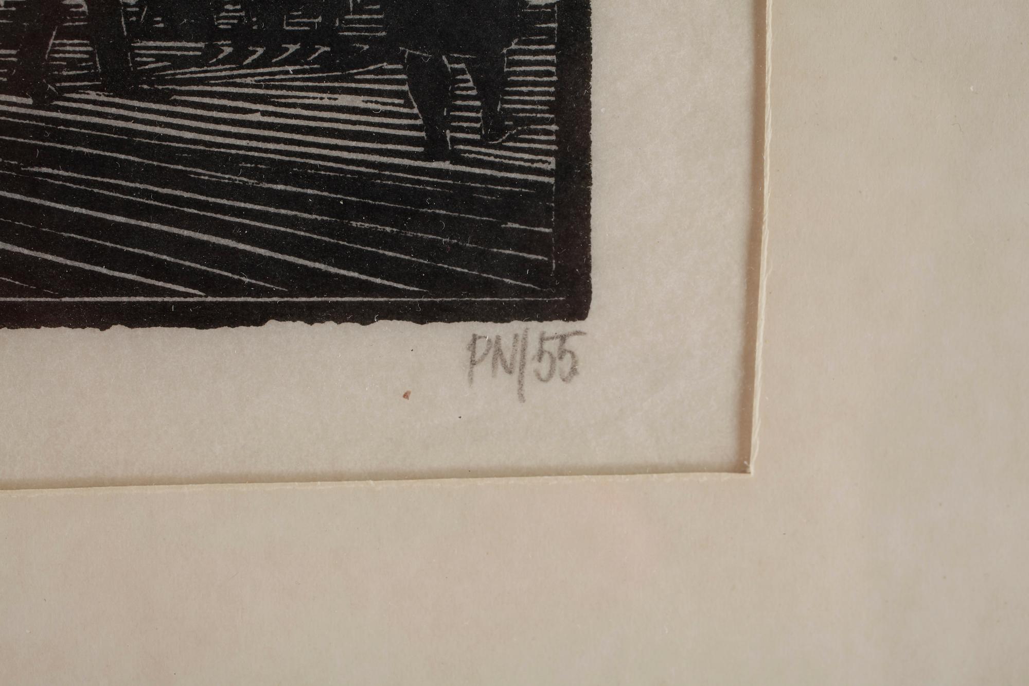 PALLE NIELSEN, träsnitt. Signerad. Daterad 55.