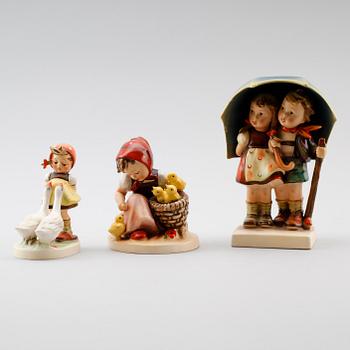 FIGURER, 3 st, porslin, MJ Hummel, Goebel.