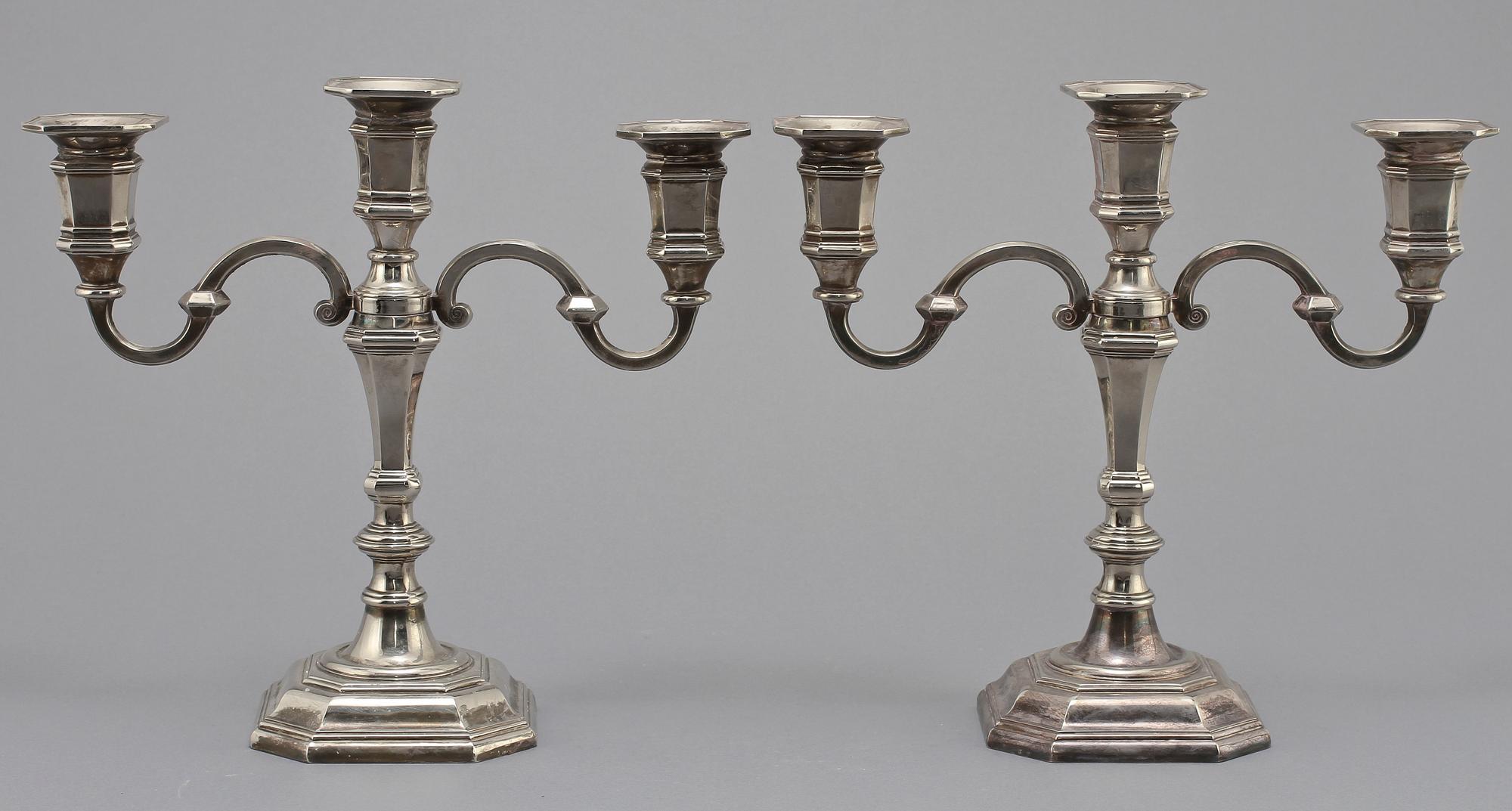 KANDELABRAR, senbarockstil, 1900-tal.