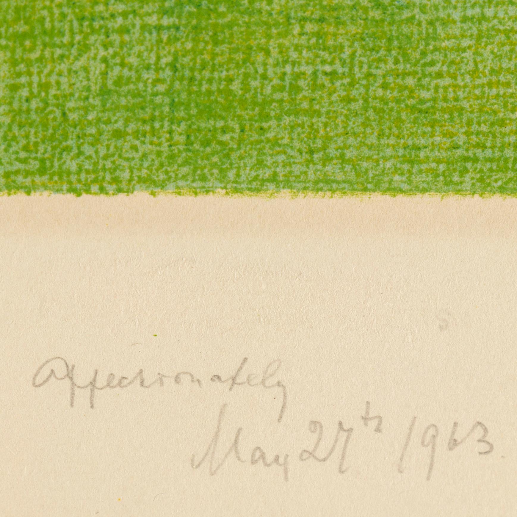 NAUM GABO, litografi, med dedikation och daterad 1963.