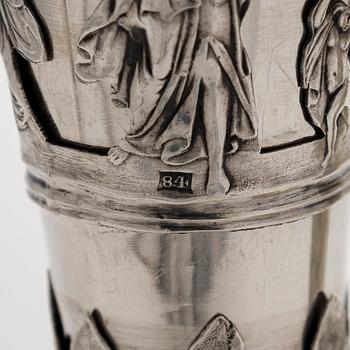 Peter Andreas Möller, Champagnestrutar, 2 st. snarlika, silver och förgyllt silver, S:t Petersburg, 1834 och 1837.