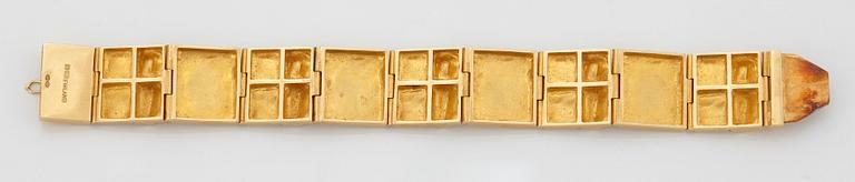 An 18K gold Lapponia bracelet "Quadrate forms" design Björn Weckström.