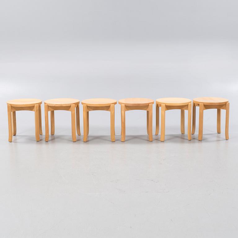 Six "model 127" stools, designed by Åke Axelsson for Gärsnäs, dated 1984.