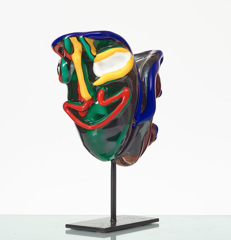 BENGT LINDSTRÖM, skulptur, "Janus", Berengo, Murano, Italien, 1980-tal, prototyp.