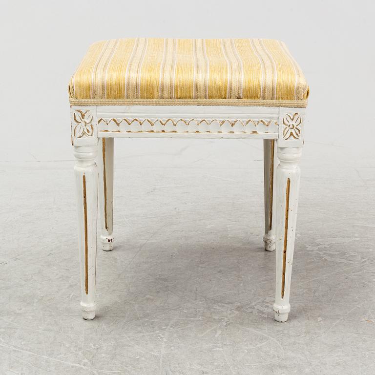 A Gustavian stool, 19th Century.