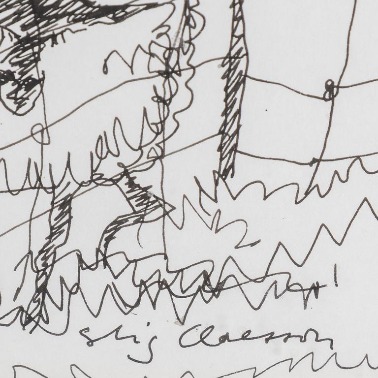 STIG CLAESSON, tuschteckning, signerad.