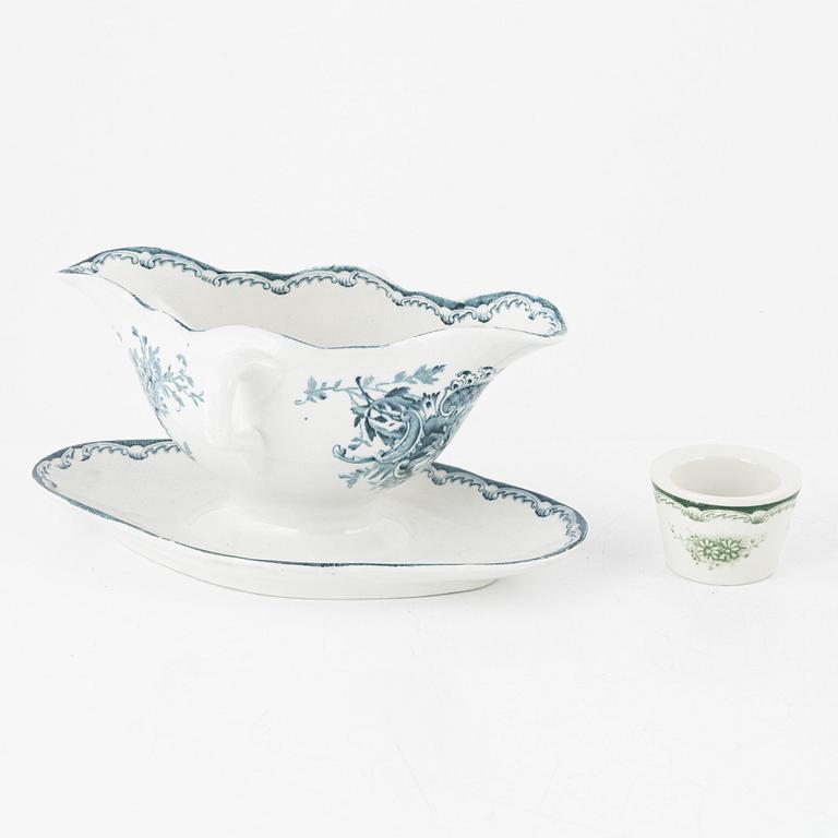 Matservis, 88 delar, flintgods, "Grön Anna", Rörstrand, varierande åldrar.