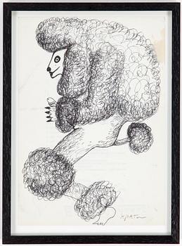 KJARTAN SLETTEMARK, India ink on paper. signed Kjartan.