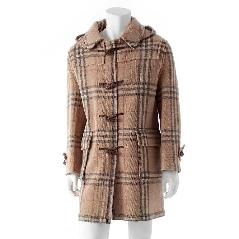 BURBERRY, a beige woolblend duffel coat.