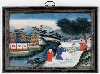 GLASMÅLNING, Kina, sannolikt 1900-tal.