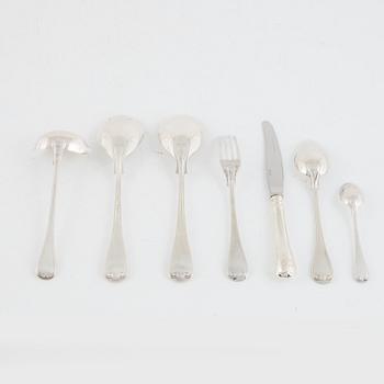 A 51-piece silver flat wear set, "Gammal Fransk", GAB, Sweden, 1993-2000.