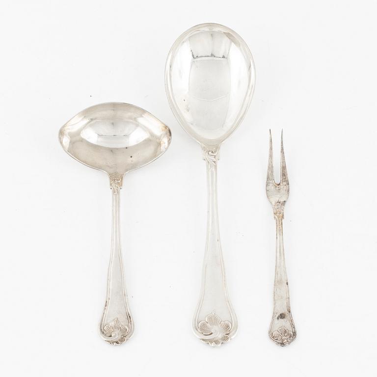 Bestickservis, silver, 116 delar, mestadels ECE, Cederins Guld AB, Örebro 1945.