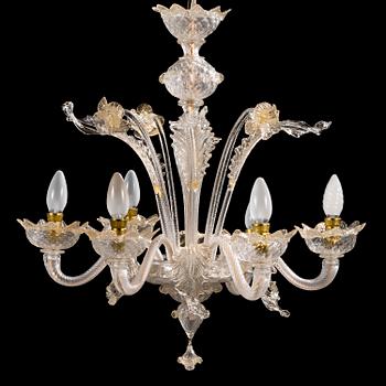A mid-20th-century Murano glass chandelier, Italy.