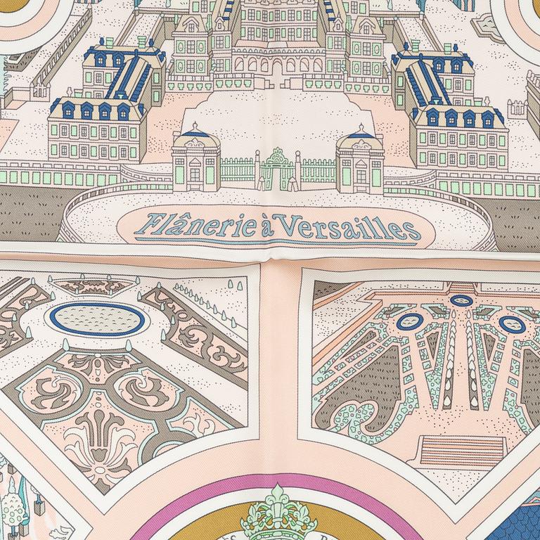 Hermès, a 'Flanerie a Versailles' silk scarf.