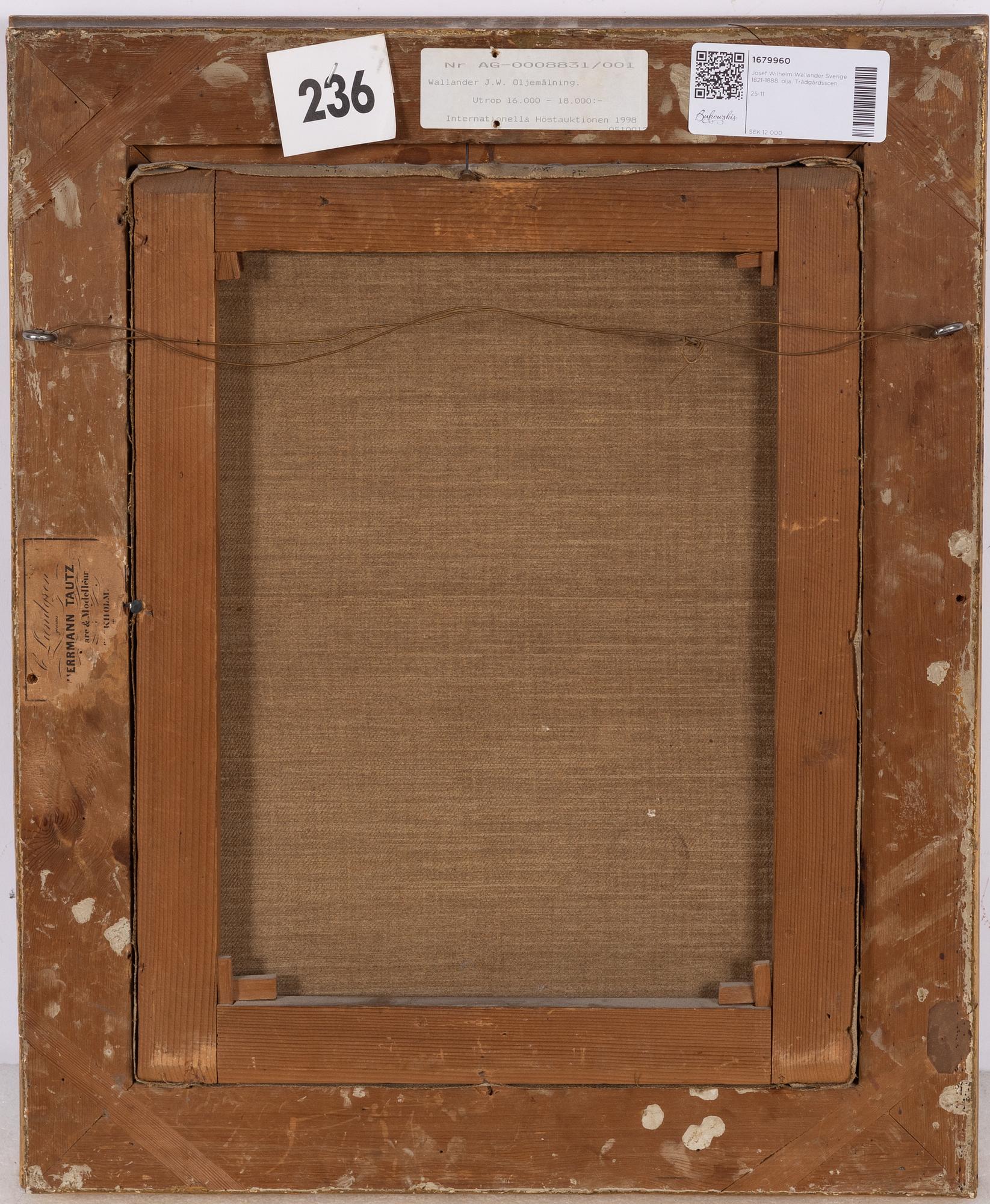 Josef Wilhelm Wallander, Garden scene.