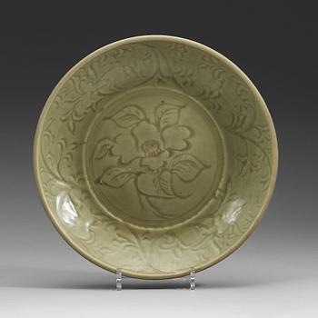 445. A celadon glazed dish, Ming dynasty (1368-1644).