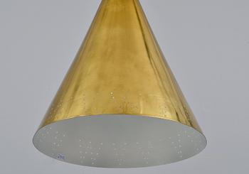 Lisa Johansson-Pape, LISA JOHANSSON-PAPE (FINLAND), A PENDANT LAMP, brass lamp shade with a perforated pattern. Inside white painted.
