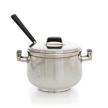 Mauno Honkanen, Sauce bowl with ladle, silver and rosewood, Tillander, Helsinki, 1958 and 1960.