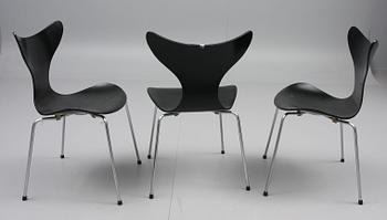 STOLAR, 4 st, "Mågen/Måsen", Arne Jacobsen, Fritz Hansen.