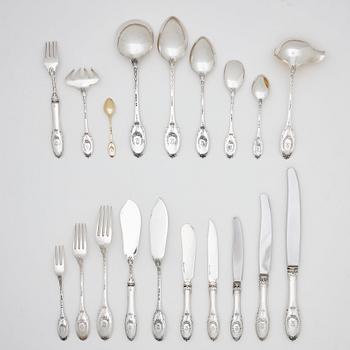 A WA Bolin 144 piece silver table-cutlery, Stockholm 1931. Model "A".