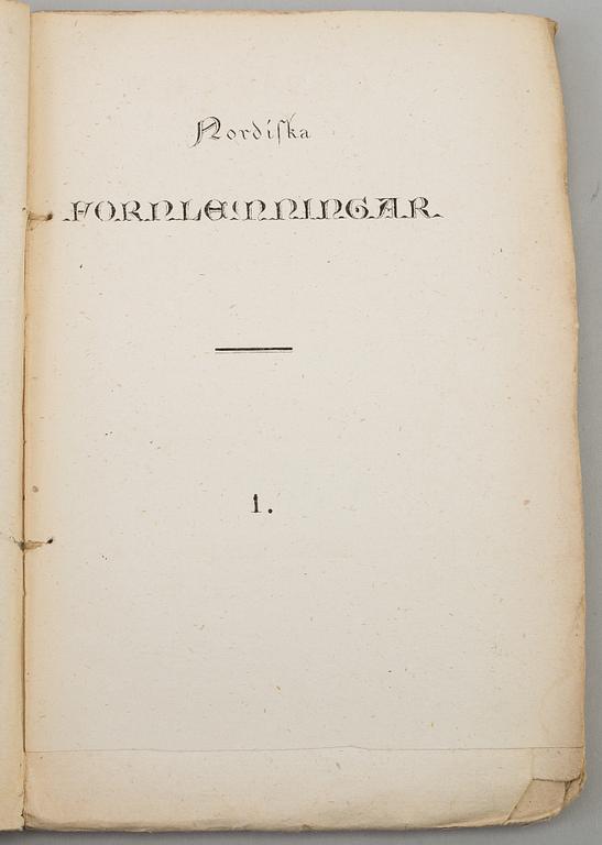 A book, J. G. Liljegren / C. G. Brunius: Nordiska fornlemningar. 1-2.