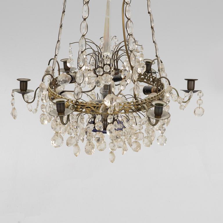 A Gustavian style chandelier, first half of the 20th century.