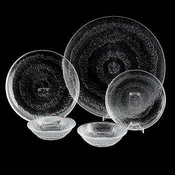 SERVIS, 37 delar, glas, "Ultima Thule", Tapio Wirkkala, Iittala, Finland, 1900-talets andra hälft.