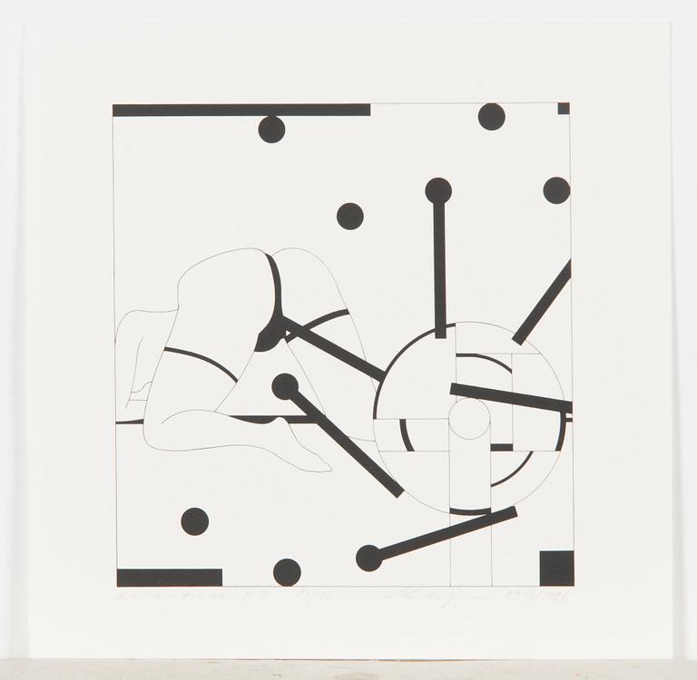 Leonhard Lapin, a set of seven relief prints, signed and dated 1973-1975/1996, numbered.