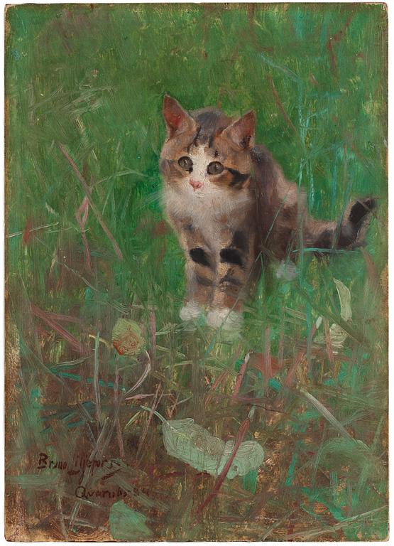 Bruno Liljefors, Kitten in the grass.