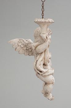 A pair of 18/19th cent wooden angels.