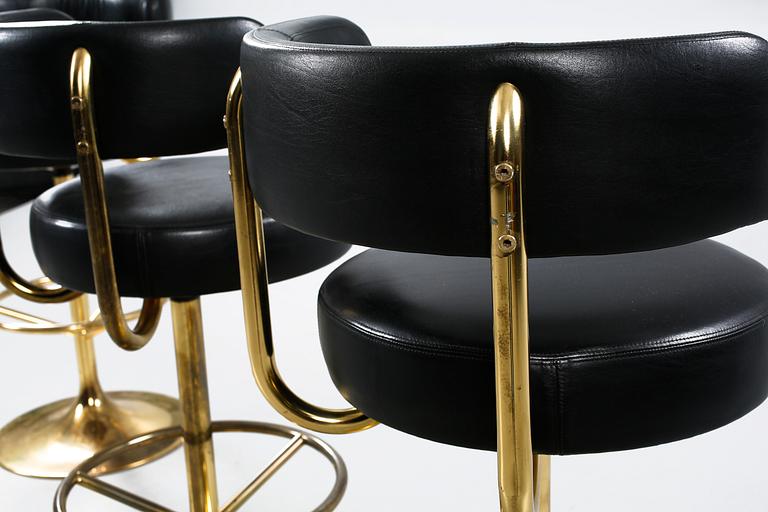 Three "Jupiter", bar stools, deisgned by Börje Johansson for Johanson Design in Markaryd, 20th century.