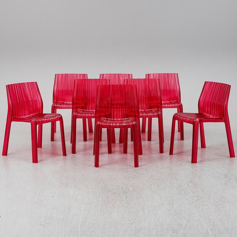 PATRICIA URQUIOLA, 8 'Frilly'  chairs, Kartell, designed 2008.