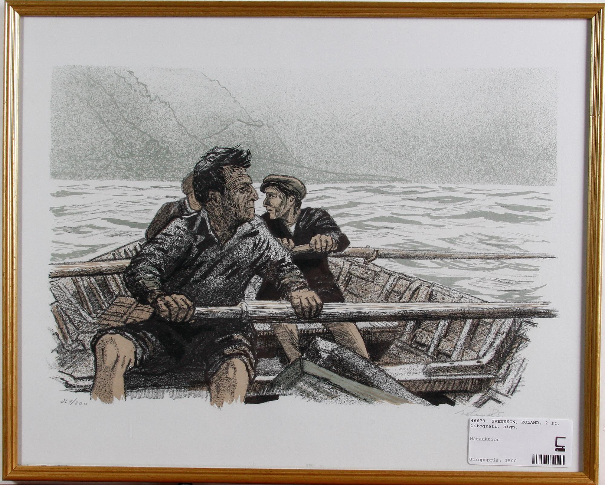 SVENSSON, ROLAND, 2 st, litografi, sign.