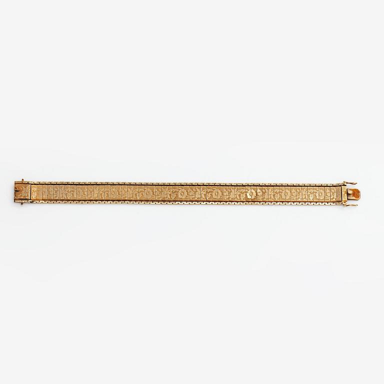 A 14K gold bracelet. L. Gunnari, Helsinki 1929.