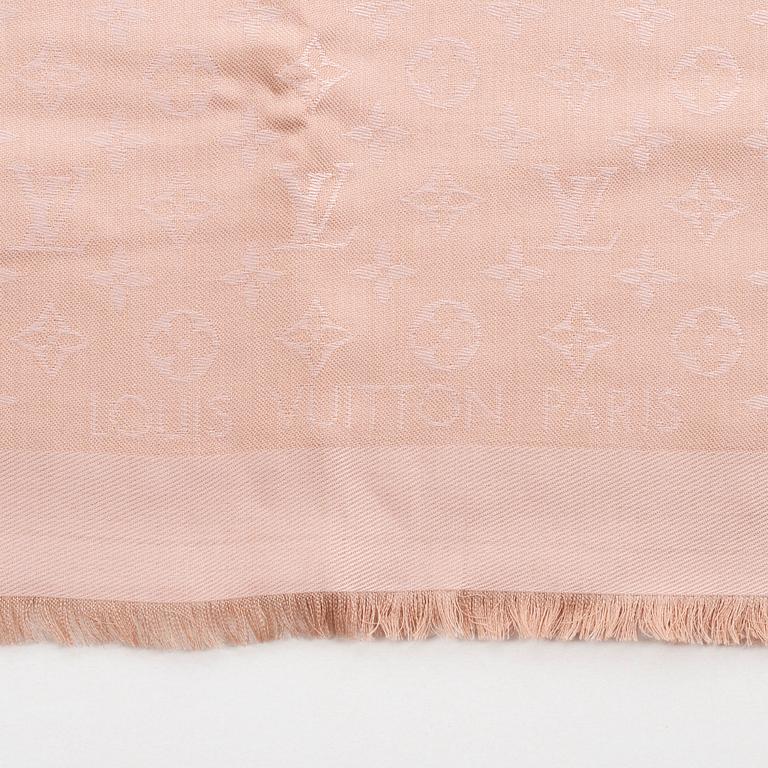 Louis Vuitton, a monogram silk and wool mix shawl.