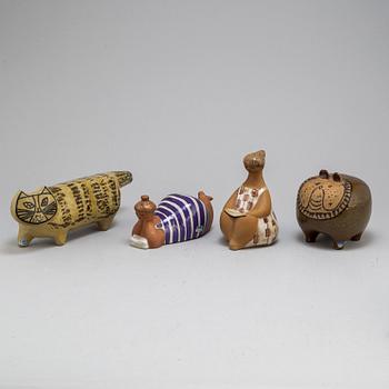 LISA LARSON, figurer, 4 st, stengods, Gustavsberg.