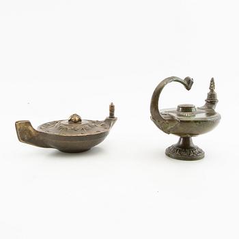 Oljelampor 2 st 1900-talets början.