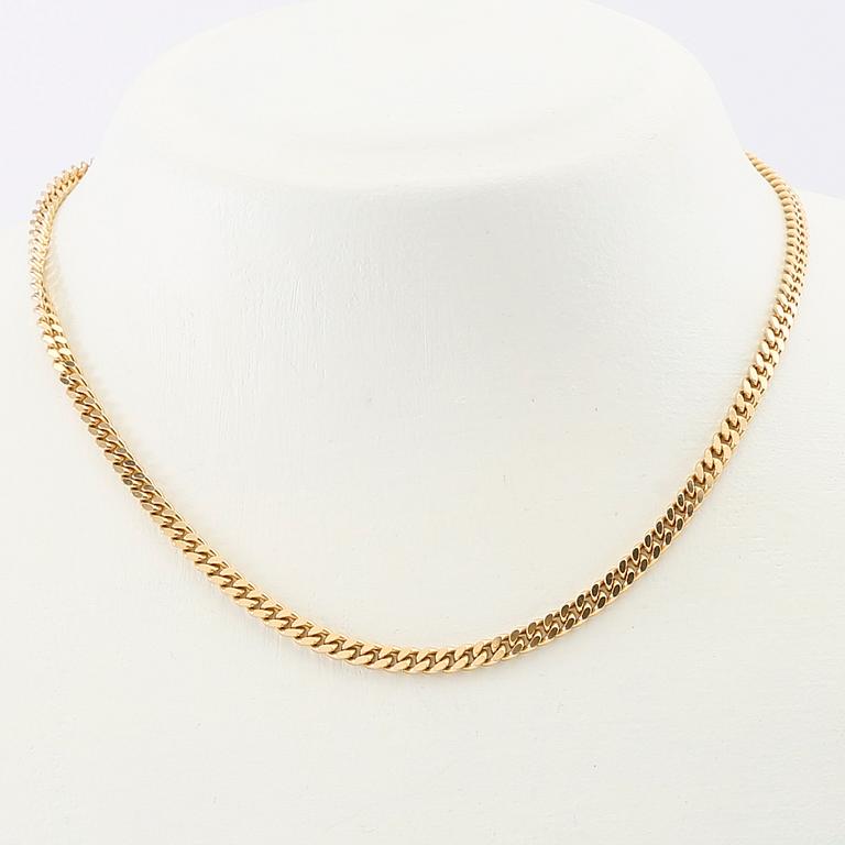 Halsband 18K guld pansarlänk, Balestra Italien.