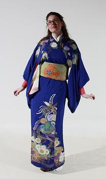 KIMONO, siden, Japan, 1900-talets andra hälft.