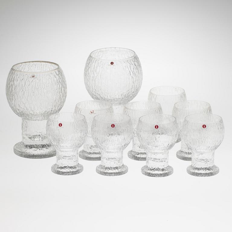 DRICKSGLAS, 2+8 "Kekkerit" design Timo Sarpaneva, Iittala 1970/1980-tal.