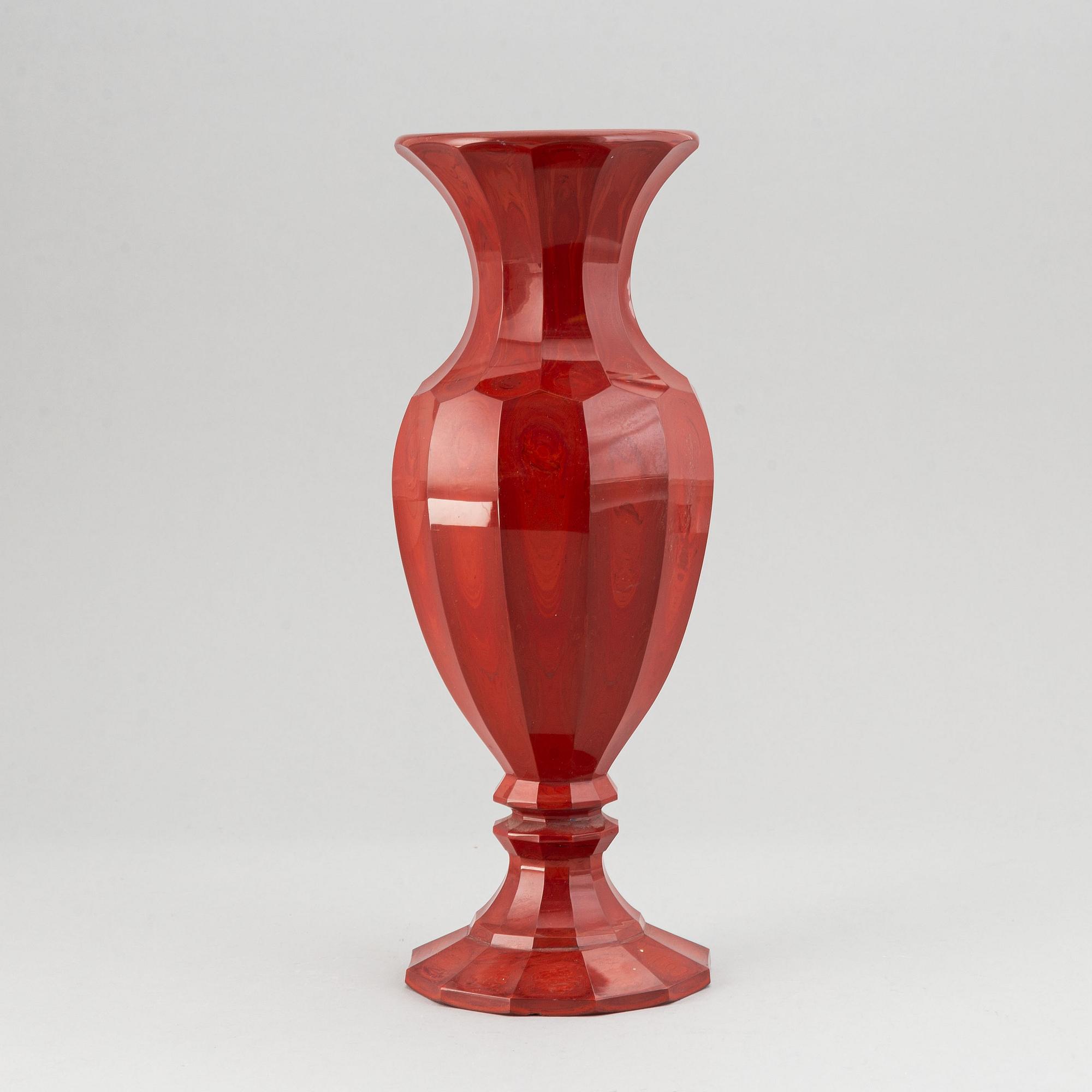 A glass vase, mid 19th Century.