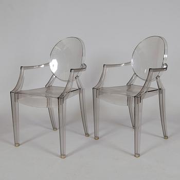 KARMSTOLAR, 1 par, "Louis Ghost", Philippe Starck för Kartell.