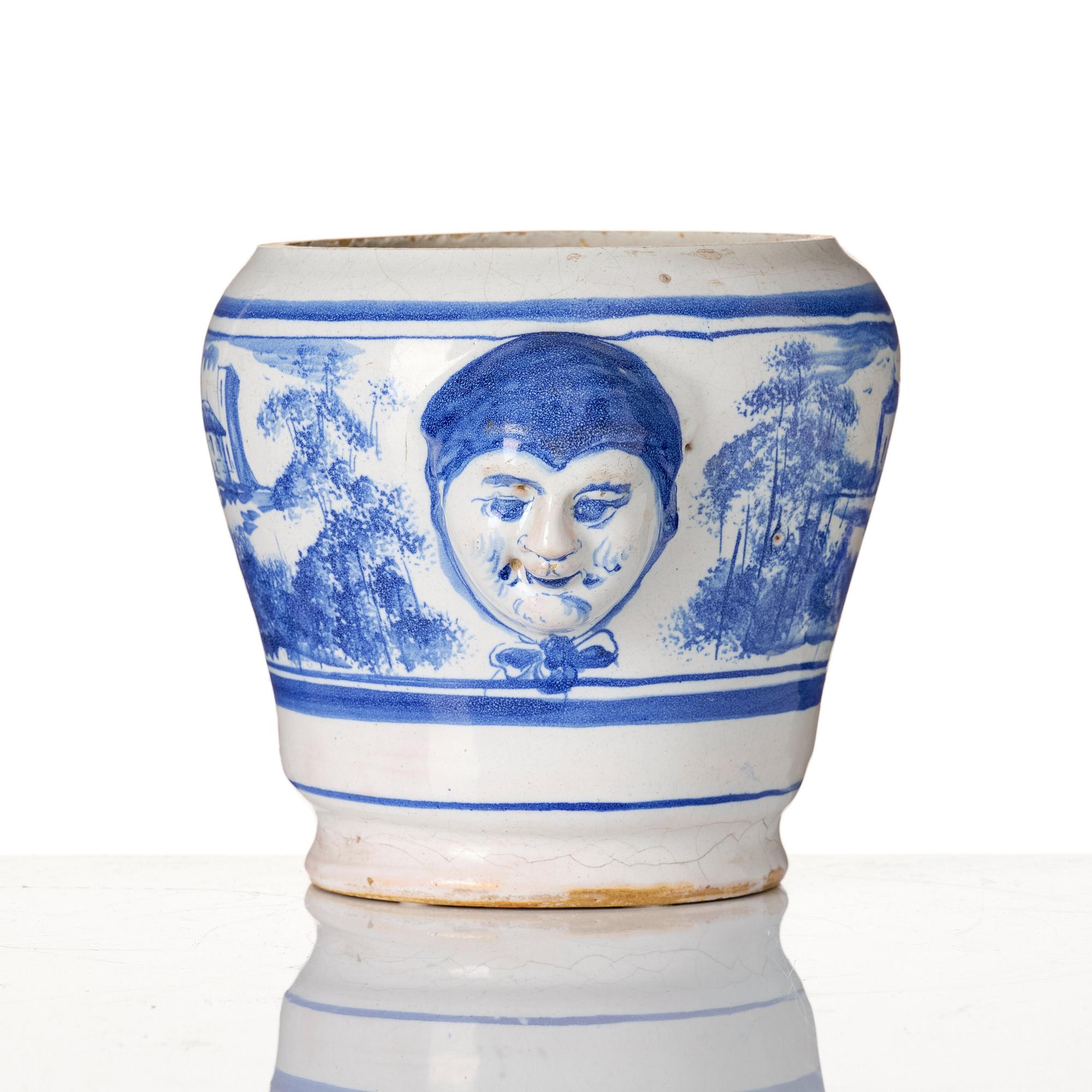 A Marieberg faience jar, 18th Century.