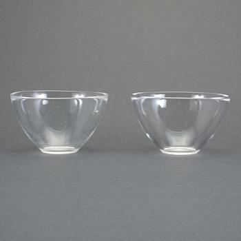 SKÅLAR, 10 st, glas, "Fuga", Orrefors, Sven Palmqvist, 1900-talets andra hälft.