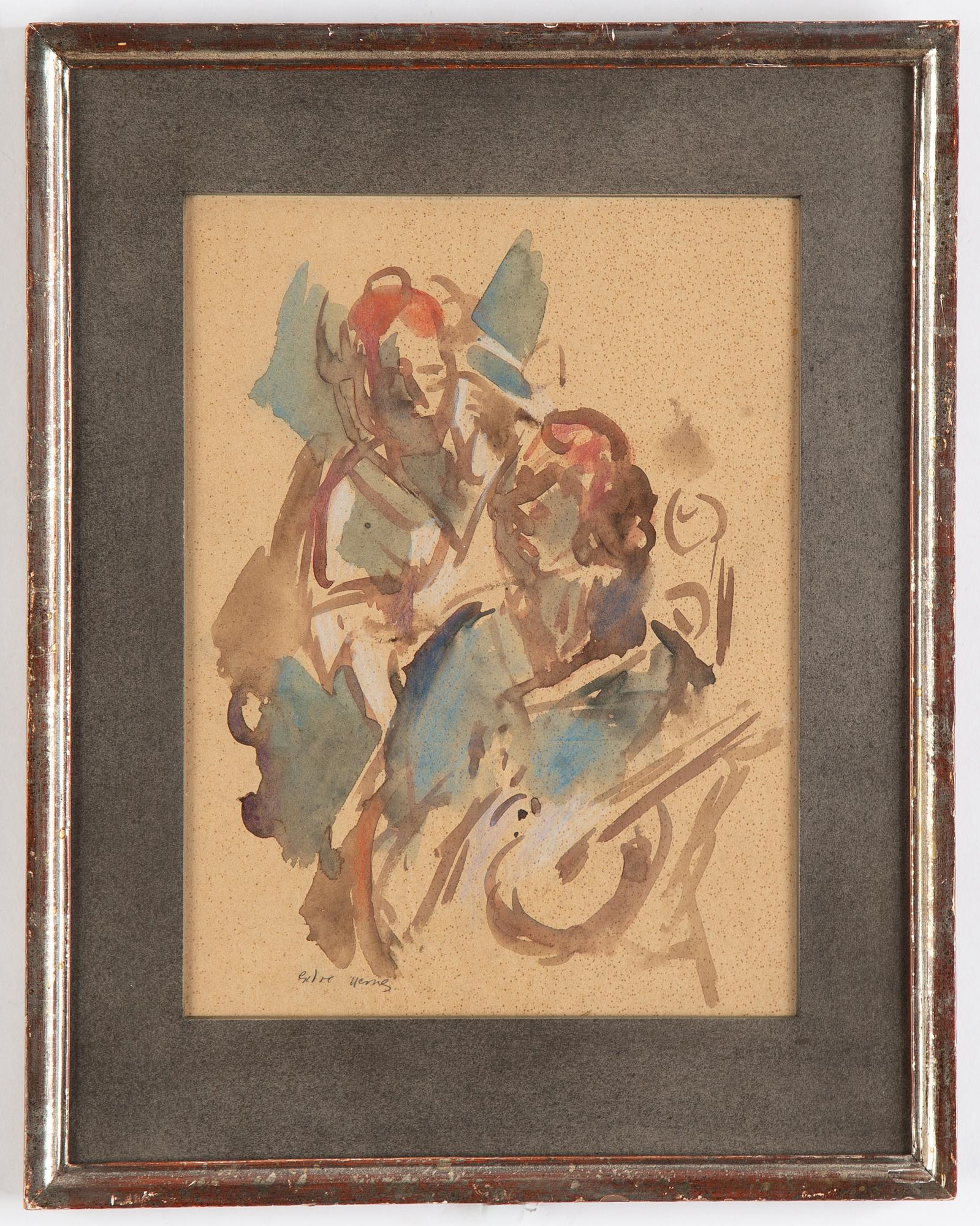 Endre Nemes, watercolour, signed.