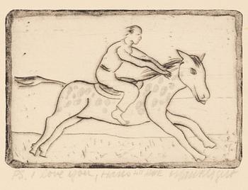 Hans Wigert, häst med jockey.