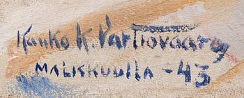 KAUKO K. VARTIOVAARA, olja på duk, signerad mars -43.