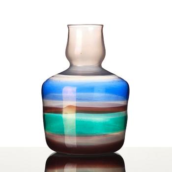 Carlo Scarpa, a rare "A fili e a fasce" glass vase, model no. 4561, Venini, Murano, Italy, ca 1942.