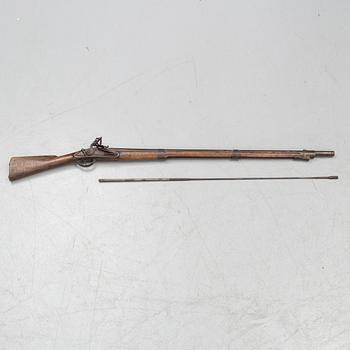 A Swedish military flintlock gun, 1805 pattern.