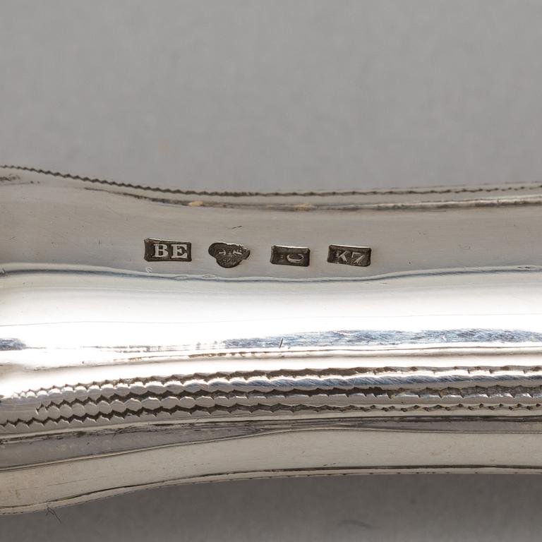 A set of Swedish Art Nouveau carving cutlery, mark of  B Erlandson, Kristianstad 1912.